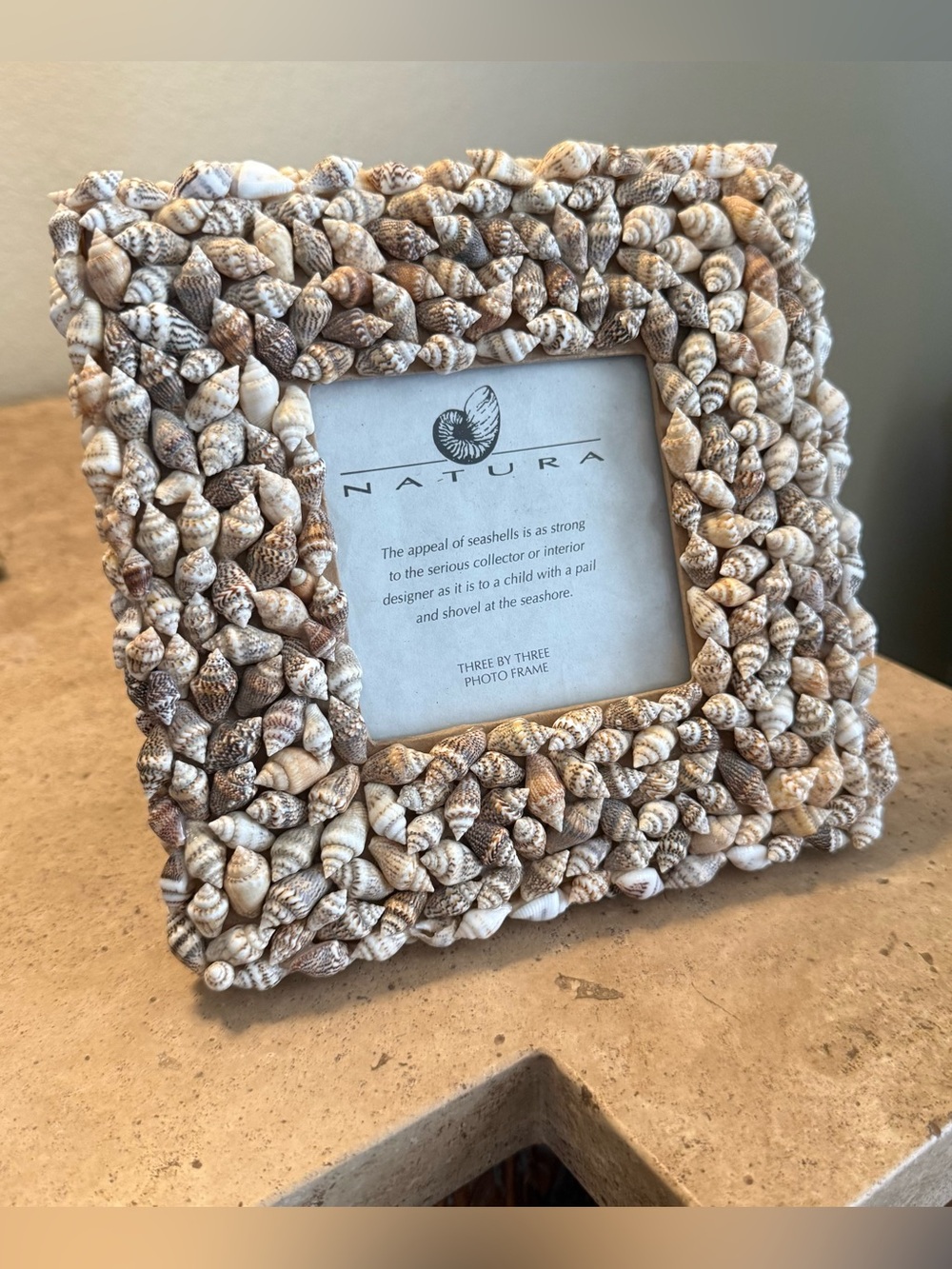 Natural Seashell Picture Frame Square Coastal Decor